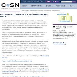 Participatory Learning in Schools: Leadership and Policy