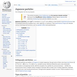 Japanese particles
