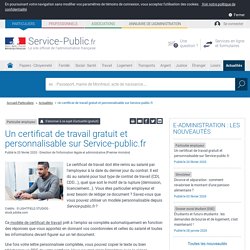 Particulier employeur -Un certificat de travail gratuit et personnalisable sur Service-public.fr