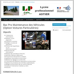 Bac Pro Maintenance des Véhicules (Option Voitures Particulières) – Lycée Professionnel Astier