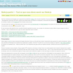Node.js partie 1 - Tout ce que vous devez savoir sur Node.js - Web Tambouille 3.0