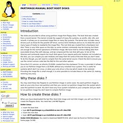 manual Boot root disks - Partimage
