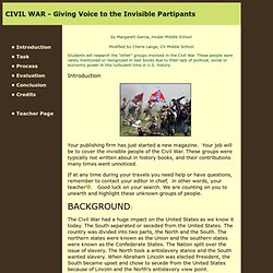 CIVIL WAR - Giving Voice to the Invisible Partipants: Introduction