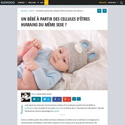 Un bébé à partir des cellules d’êtres humains du même sexe