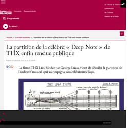 La partition de la célèbre « Deep Note » de THX enfin rendue publique