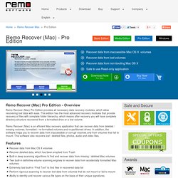 Remo Recover (Mac) Pro - Mac HFS & HFS+ Hard Drive Partition / Volume Recovery Software