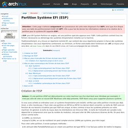 Partition Système EFI (ESP) — ArchwikiFR