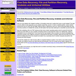 Free Data Recovery, File and Partition Recovery, Undelete and Unformat ...