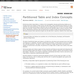 Partitioned Table and Index Concepts