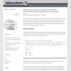 SSD Partitioning, Partition Alignment, Optimal Configuration Settings and Performance Testingnews.siduction.org