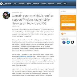 partners with Microsoft to support Windows Azure Mobile Services on Android and iOS