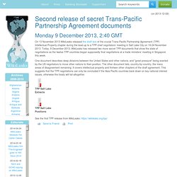 Second release of secret Trans-Pacific Partnership Agreement documents