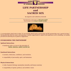 Partnership and Sacred Sex