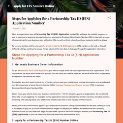 Steps for Applying for a Partnership Tax ID (EIN) Application Number