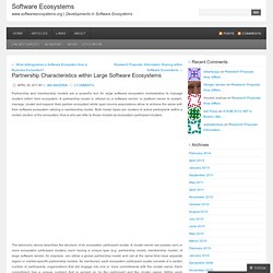 Partnership Characteristics within Large Software Ecosystems « Software Ecosystems