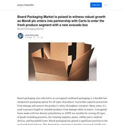 Board Packaging Market is poised to witness robust growth as Mondi plc enters into partnership with Carto to enter the fresh produce segment with a new avocado box - by pooja basmunge - pooja’s Newsletter