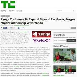 Zynga Continues To Expand Beyond Facebook, Forges Major Partners