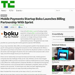 Mobile Payments Startup Boku Launches Billing Partnership With Sprint