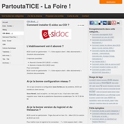 Comment installer E-sidoc au CDI ?