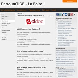 Comment installer E-sidoc au CDI ?