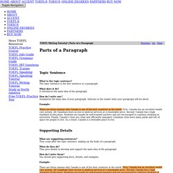 Parts of a Paragraph - Writing Tips