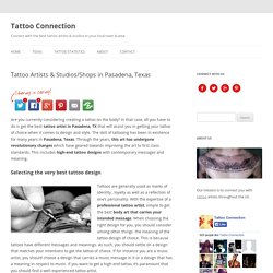 Tattoo Artists & Studios in Pasadena, TX - TattooConnection