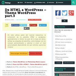 PARTE 3. De HTML a WordPress – Theme WordPress part.3