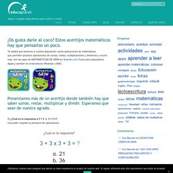 ACERTIJO MATEMÁTICO: pasatiempos, enigmas con operaciones EDUCAPLANET APPS