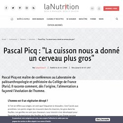 Pascal Picq : "La cuisson nous a donné un cerveau plus gros"