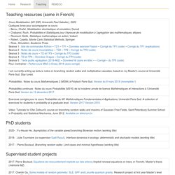Pascal Maillard's web page : Teaching