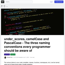 under_scores, camelCase and PascalCase - The three naming conventions every programmer should be aware of - DEV