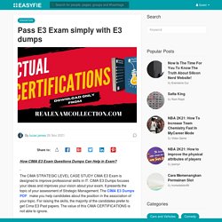 CIMA E3 Real Exam Questions - E3 Dumps