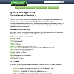 Spanish Reading Passages for Comprehension - Lecturas en Español