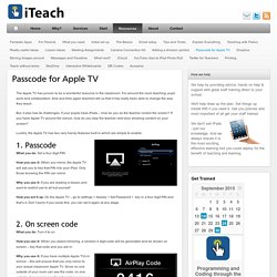 Passcode for Apple TV