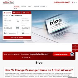 How To Change Passenger Name on British Airways?