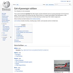 list of passenger airlines