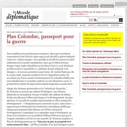Plan Colombie, passeport pour la guerre