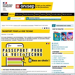 Passeport pour la voie techno - Onisep