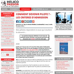 HELICO PASSION - Comment devenir pilote ? - Questions 1 à 10