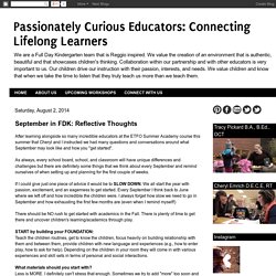 La rentrée scolaire-Passionately Curious Educators: Connecting Lifelong Learners: September in FDK: Reflective Thoughts