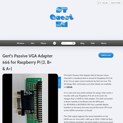 Quest STEM - Gert's Passive VGA Adapter 666 for Raspberry Pi (2, B+ & A+)