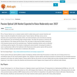 Passive Optical LAN Market Expected to Raise Moderately over 2027