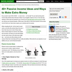40+ Passive Income and Money Making Ideas