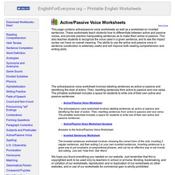 Active Passive Voice Worksheets and Online Quizzes
