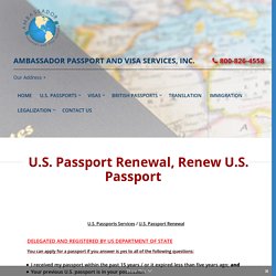 U.S. passport renewal service