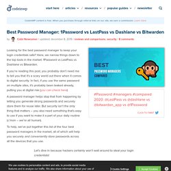 Best Password Manager: 1Password vs LastPass vs Dashlane vs ...