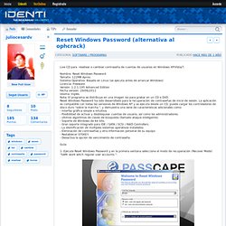 Reset Windows Password (alternativa al ophcrack)