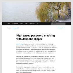 High speed password cracking with John the Ripper