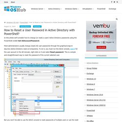 How to Reset a User Password in Active Directory with PowerShell?