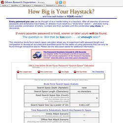 Password Haystacks: How Well Hidden is Your Needle?